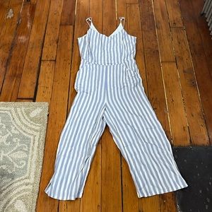 Pure Collection blue and white striped jumpsuit size medium